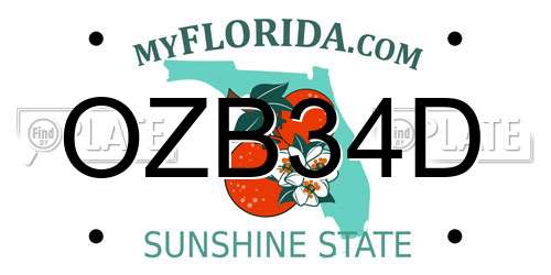 OZB34D Florida License Plate