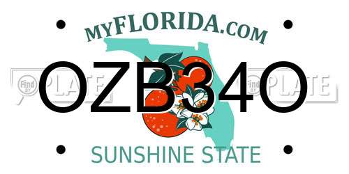 OZB34O Florida License Plate
