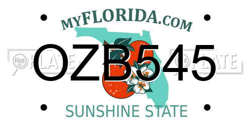 OZB545 Florida License Plate