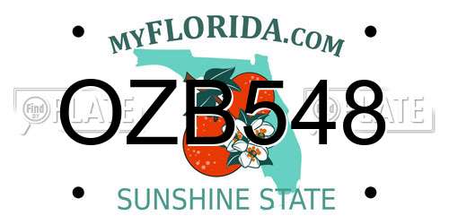 OZB548 Florida License Plate