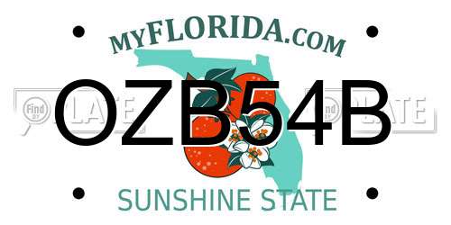 OZB54B Florida License Plate