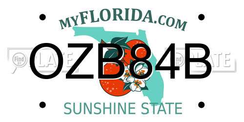 OZB84B Florida License Plate