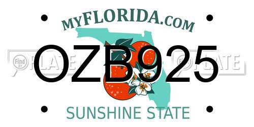 OZB925 Florida License Plate
