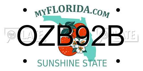 OZB92B Florida License Plate