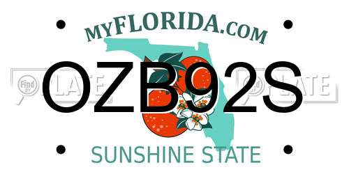 OZB92S Florida License Plate