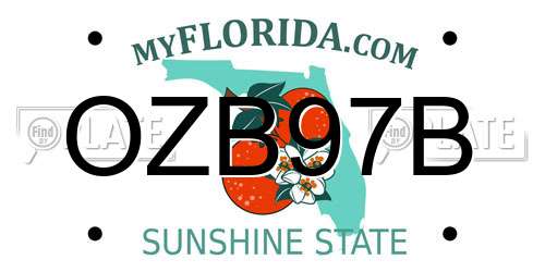 OZB97B Florida License Plate