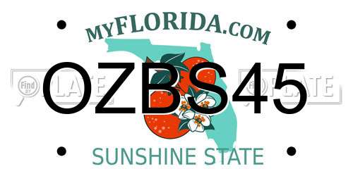 OZBS45 Florida License Plate