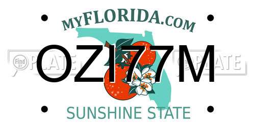 OZI77M Florida License Plate