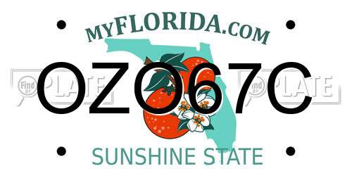 OZO67C Florida License Plate
