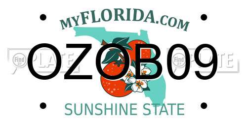 OZOB09 Florida License Plate