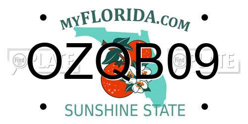 OZQB09 Florida License Plate