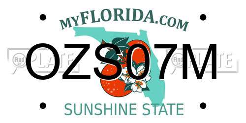 OZS07M Florida License Plate