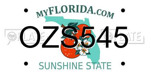 OZS545 Florida License Plate