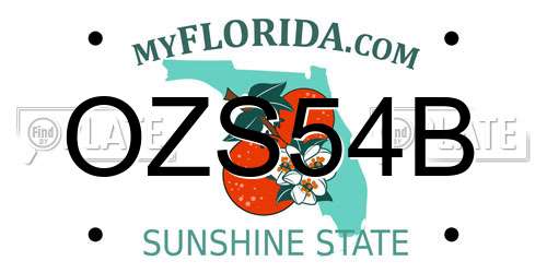 OZS54B Florida License Plate