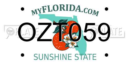 OZT059 Florida License Plate