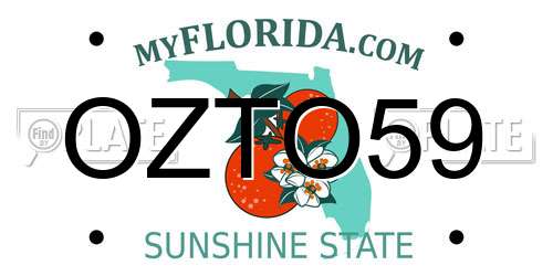 OZTO59 Florida License Plate