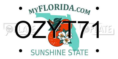 OZYT71 Florida License Plate