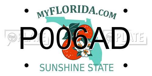 P006AD Florida License Plate