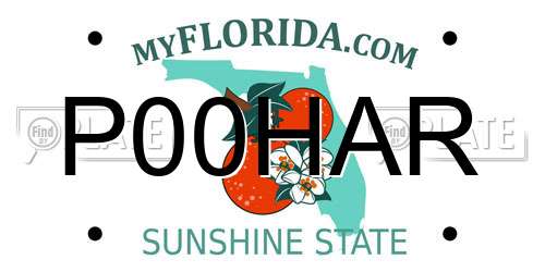 P00HAR Florida License Plate