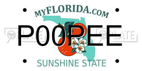 P00PEE Florida License Plate