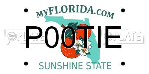 P00TIE Florida License Plate