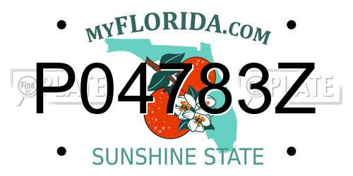P04783Z Florida License Plate
