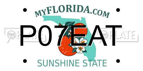 P07EAT Florida License Plate