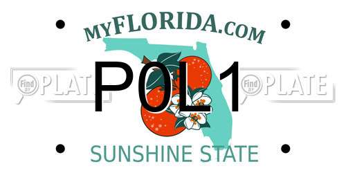 P0L1 Florida License Plate