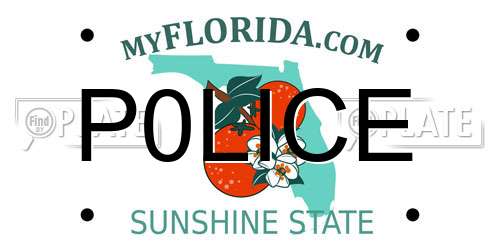 P0LICE Florida License Plate