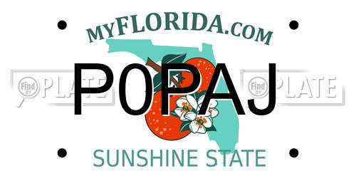 P0PAJ Florida License Plate