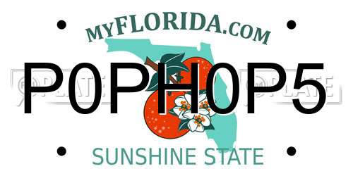 P0PH0P5 Florida License Plate