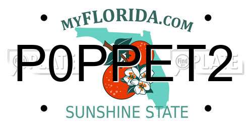 P0PPET2 Florida License Plate