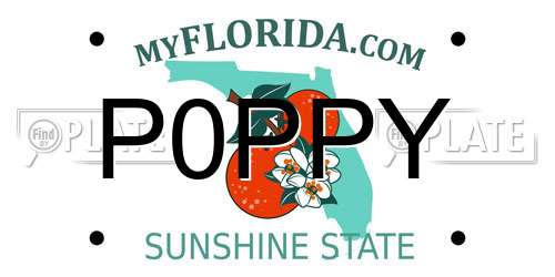 P0PPY Florida License Plate
