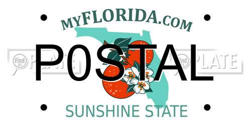P0STAL Florida License Plate