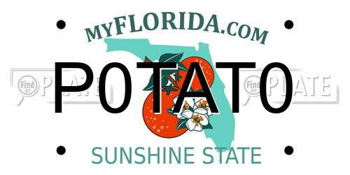 P0TAT0 Florida License Plate