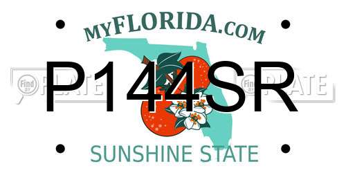 P144SR Florida License Plate