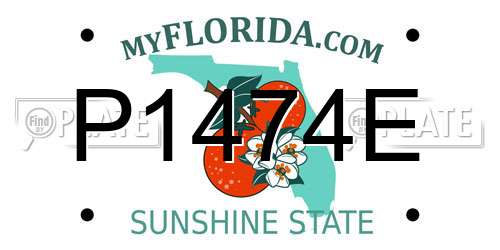 P1474E Florida License Plate