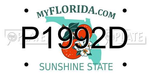 P1992D Florida License Plate