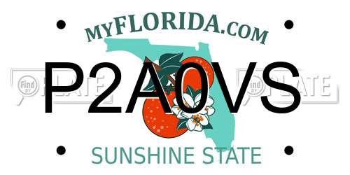P2A0VS Florida License Plate