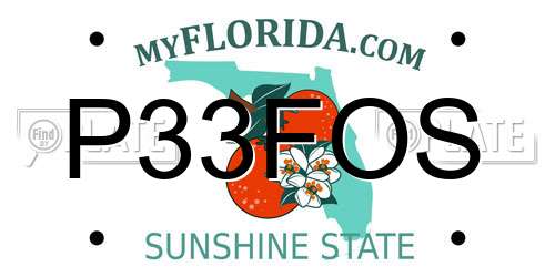 P33FOS Florida License Plate