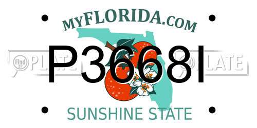 P3668I Florida License Plate