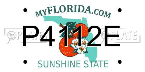 P4112E Florida License Plate