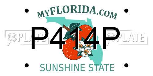 P414P Florida License Plate