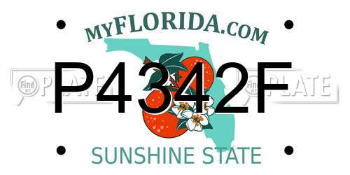 P4342F Florida License Plate
