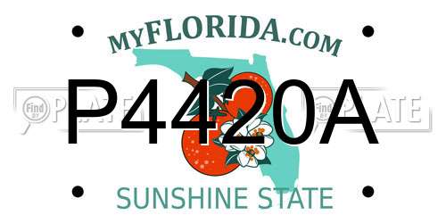 P4420A Florida License Plate