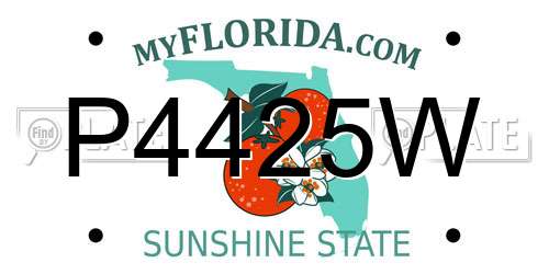 P4425W Florida License Plate