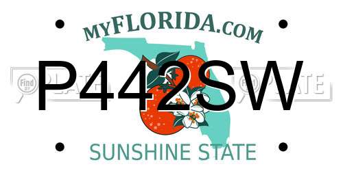 P442SW Florida License Plate