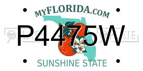 P4475W Florida License Plate