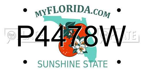 P4478W Florida License Plate