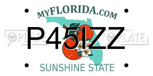 P45IZZ Florida License Plate